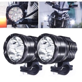 X-STYLE 40W Motorcycle Fog Lamp, LED, 3 Modes Switching, Hi/Lo/Strobe, Headlight, Auxiliary Light, 12 V, 24 V, High Brightness, White, Pack of 2