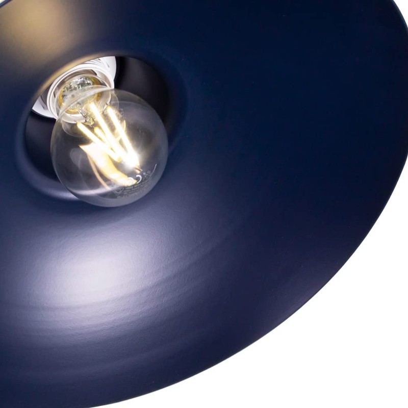 Industrial Retro Designed Matt Midnight Navy Blue Curved Metal Ceiling