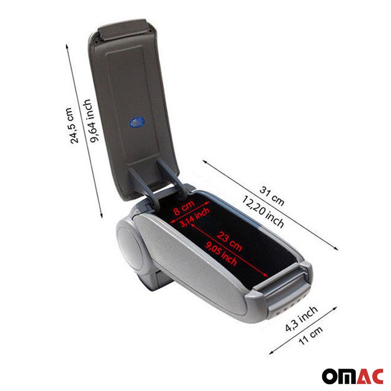 OMAC Black Center Console Armrest for Ford Focus 2012-2014 Plastic