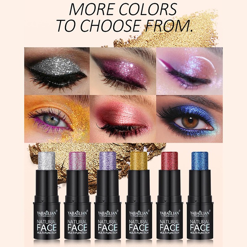 CHSEEO 6 Stück Glitzer Gel Sticks, 6 Farben Vielseitig Verwendbarer
