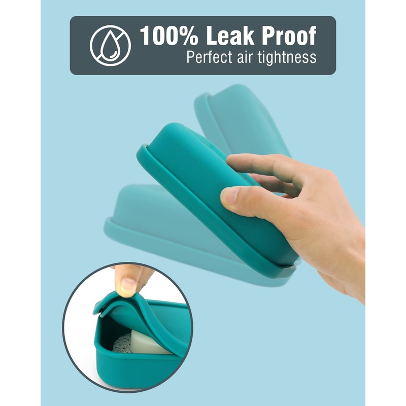 Enhanced Leak Proof Travel Soap Case, AIMAIAIMAI Silicone Soap Container