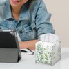 Freewander Green Leaves Tissue Box Cover Square PU Leather Facial
