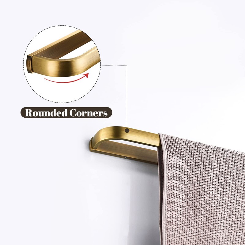 Leyden Brass Towel Bar,Antique Towel Rack Holder Bath 11.81 Inch