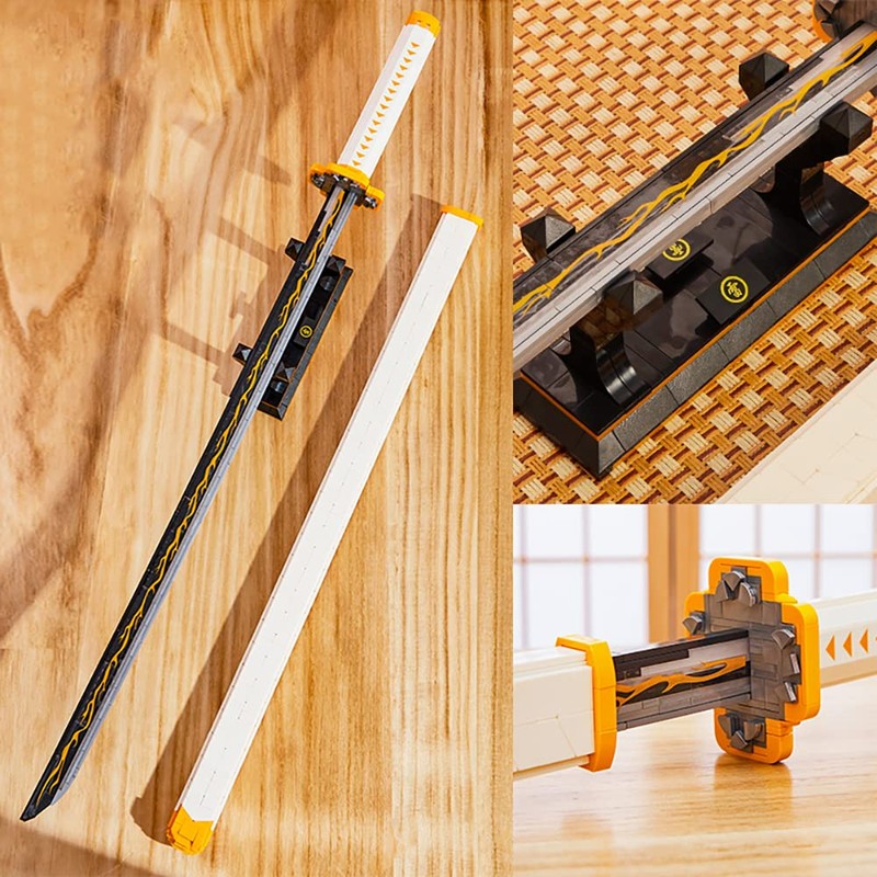 Kravkind 39inch for Sword Building BlockModel, Samurai Sword Set withScabbard