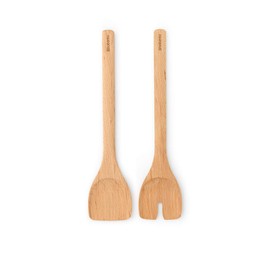 Brabantia 2 Piece Wooden Salad/Pasta Servers Set (Beech Wood) High Quality Sustainable Cookware Utensils