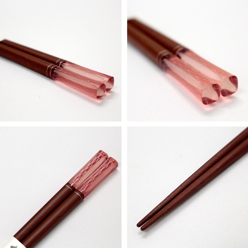 Ishida Chopsticks Made in Japan, Acrylic Crystal, Wooden (Natural Wood),