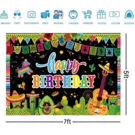 Mexican Party Decorations Large Mexican Fiesta Birthday Party Banner Cinco De Mayo Carnival Party Decorations Colorful Wall Backdrop Banner Mexican Holiday Party Supplies 7x5ft