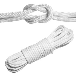 24tarpp SOGA Multiuso 10 MTS - Piola de Amarre Resistente al Sol - Espesor 4mm - Ideal para Amarres, Hamacas, Exteriores y Actividades al Aire Libre - Duración más de 8 años - Cuerdas Blanca 4MM 10Mts