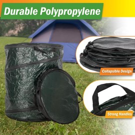 Wakeman Outdoors Trash Can Camping Essentials 3-Pack - 44-Gal, 29.5-Gal, and 23.1-Gal Collapsible Outdoor Portable Pop-Up Trash Cans for Parties, Laundry Hamper, or Yard Waste Bag/Leaf Bin