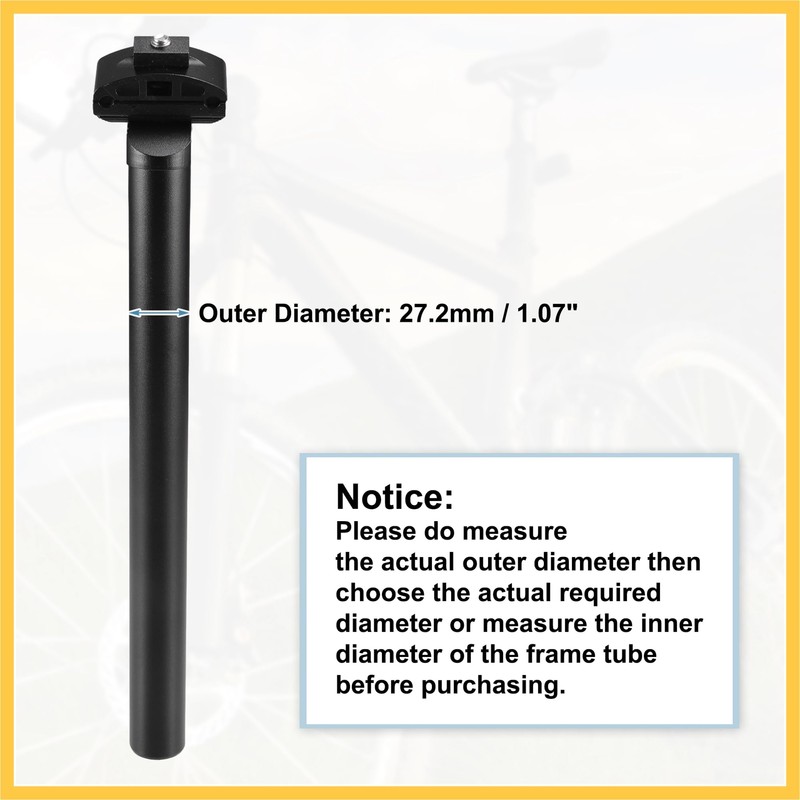 BULLSPANN Seat Post 27.2 Bicycle Saddle Post 300x27.2mm Aluminum Alloy