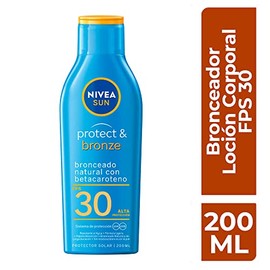 Protector Solar Corporal NIVEA SUN Protect & Bronze FPS 30 200Ml, Bronceado Natural Loción