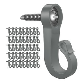 Comliful Pack of 46 Q Hanger Screws in Hooks Outdoor Hooks for String Lights and Garage New Year Party Outdoor Christmas Light Hooks and Fairy Lights Easy Release Wire