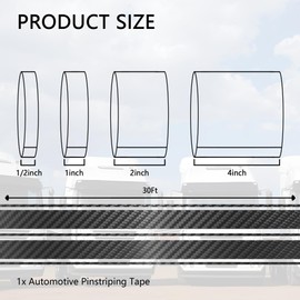 carleef 30FT x 4" Carbon Fiber Wrap Pin Striping Tape for Cars,Carbon Fiber Tape for All Vehicles Body Components,Universal Automotive Pinstriping Tape Car Decorations for Car Truck (4 inch)