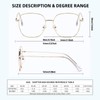 Oversized Oval Reading Glasses 1.0 for Women, Fashion Metal Thin