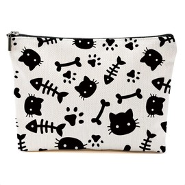 DHKG Cute Cat Makeup Bag Cat Gifts Cosmetic Bag Cat Lover Gifts for Women Girls Friends Colleague Cat Themed Gifts Cat Stuff Travel Organizer Zipper Pouch Graduation Birthday Friendship Gifts