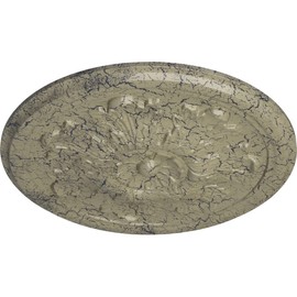 Ekena Millwork CM12LECSC Legacy Acanthus Ceiling Medallion, 12 3/4"OD x 7/8"P (Fits Canopies up to 3 1/2"), Hand-Painted Castle Stone Crackle