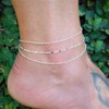 Pencros Dainty Layered Anklet,14K Gold Filled Cute Beads Satellite Chain