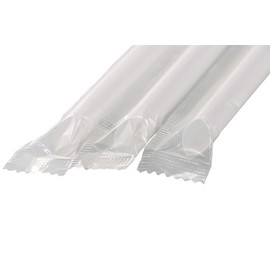 Shibase Industries CO2 Free Straws, Tapioca Drink, 3.9 x 5.1 inches (10 mm) x 5.1 inches (13 cm), Straight, One End, Slanted Film, Pack of 200, Clear, Commercial Use, Takeout, Events, Parties, Enni,