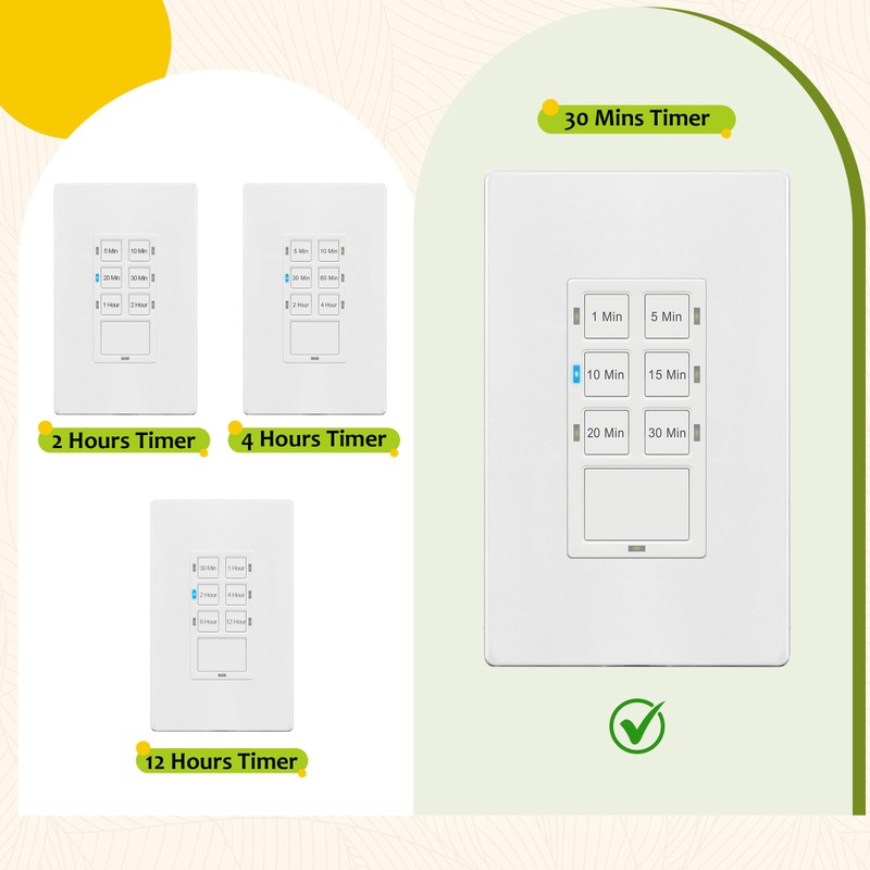 TG 30-Min Countdown Timer Switch, Neutral Required in Wall Timer