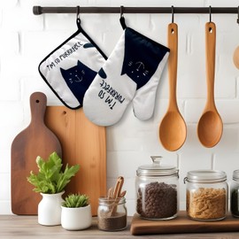 I am so Purrrfect,Funny Oven Mitts and Pot Holders,Silicone Non-Slip Oven Mitts,Cat Oven Mitts,Cat Lover Gift,Cat Mom Gifts,Cooking Baking BBQ Gifts