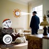 Outdoor Clock Thermometer Combo, Sun Outdoor Wall Clock, Silent Non-Ticking