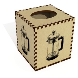 Square 'French Coffee Press ' Wooden Tissue Box Cover (TB00065681)