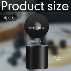 Fabbay Multi Purpose Rubber Spacer Black Rubber Bushings 3/4 Od x 1/4 ID x 3/4 Inch Grommets Washers for Vibration, Bolts, Home, Car Accessories(8 Pcs)