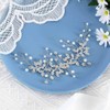 Handcess Bridal Headband with Crystal Beads and Silver Leaves Bridal