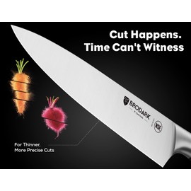 7Pcs Ultra Sharp Kitchen Knife Set, Acacia Wood Block with Scissors