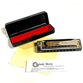 Melody Merry Harmonica MH-100 10 Holes Harmonica 20 Tone Blue Harp Melody Merry Harmonica Blues Harp (D Tune)