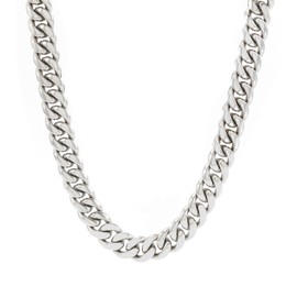 POYAMUSE Silve Chain Necklace 6mm Cuban Link Chain Necklace for Men and Women, 18/20/22/24/26/28/30 Inch Stainless Steel Chains for Men and Women - 20''