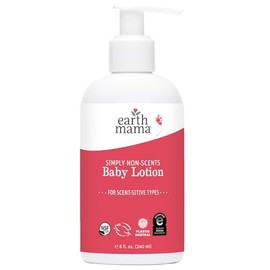 Earth Mama Simply Non-Scents Baby Lotion for Dry Skin - Calendula Cream for Newborn Skin Care - 8 oz - Fragrance Free - Infant Essentials