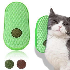 Mity rain 2 in1 Catnip Balls That Stick on Wall and Cat self Groomer for Indoor Cats, Catnip Wall Balls for Cats Lick Catnip Ball Toy Two Interchangeable Balls