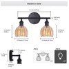 Shenmoyl Bathroom Light Fixtures, 2-Light Black Vanity Wall Light Over