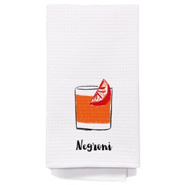 Yomisex Orange Red Negroni Kitchen Towels, Negroni Cocktail Lovers Gifts Dish Tea Bar Towels for Kitchen Bar Cart Pub, Cocktail Gifts for Women Men Decorative Hand Towels, 16x24 Inch
