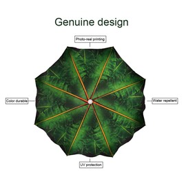 Bayside21 Beach Umbrella with Sand Anchor & Carry Bag, 6.5 Foot Patio Outdoor Umbrella with Wind Vent Canopy and Push Button Tilt, Ideal for Travel Garden Lawn, UPF 50+ (Banana Leaf)