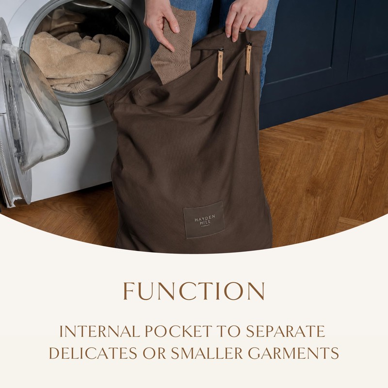 Hayden Hill Luxury Organic Cotton Travel Laundry Bags, Small &