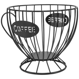 Lobamop Coffee Capsule Storage Basket Coffee Cup Basket Coffee Pad Organiser Holder Coffee Pad Holder Coffee Accessories (Black)