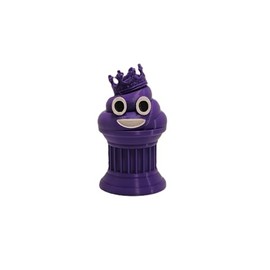 Znet3D Jr King Poop Trophy's - Perfect Award or Gift - 4" inches Tall - Featuring a Solid Poop with a crown on a Column Pillar with white and black eyes and white smile (Purple)