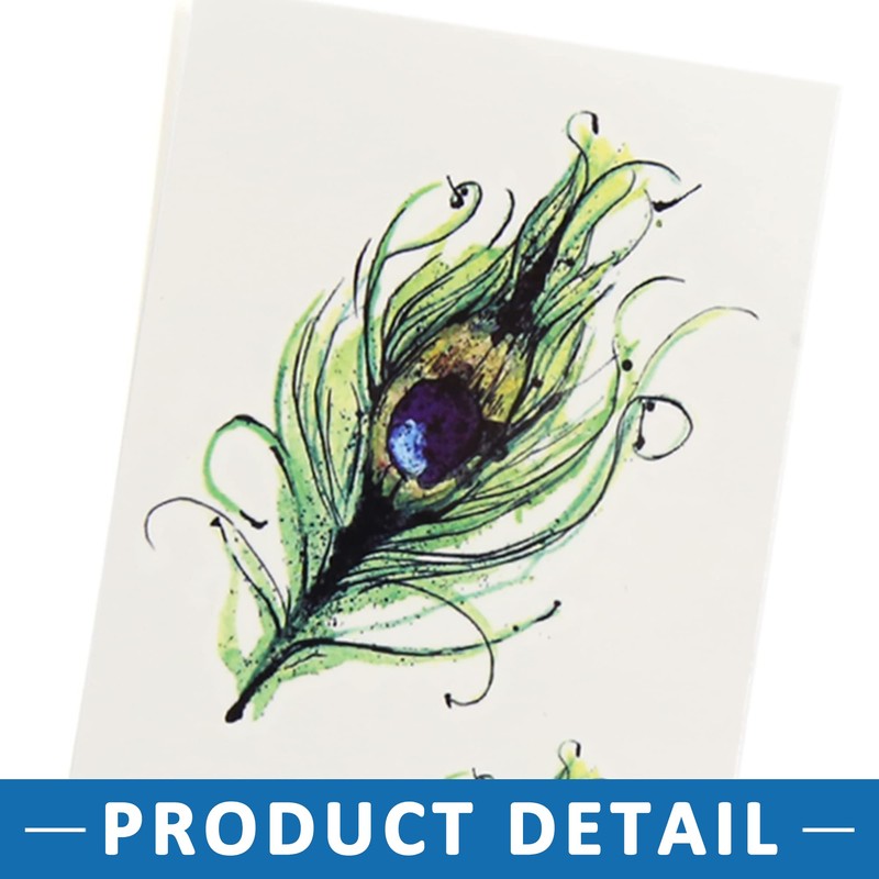 A ABSOPRO Peacock Feathers Pattern Temporary Tattoo Stickers Body Arm