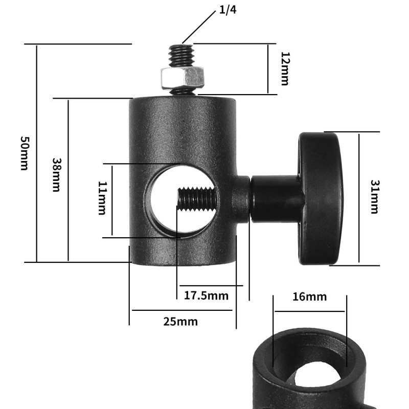 CS PRIORITY Universal Metal Thread Adapter Light Stand Bracket with