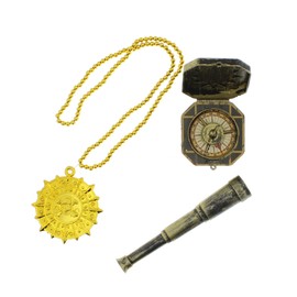 Zac's Alter Ego 3-Piece Fancy Dress Pirate Kit (Spyglass, Necklace & Compass)