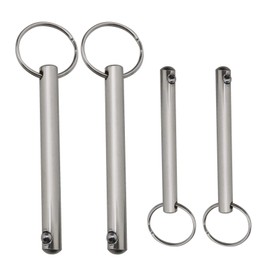 EMSea 4Pcs Quick Release Pins with Spring Loaded Ball End Circle Ring Carbon Steel Nickel Plated Bimini Top Pin - 6x60mm & 8x78mm