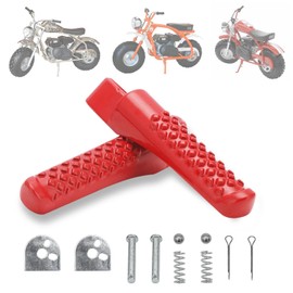 Chikia Red Foot Pegs Kit For Mini Bike Compatible with Coleman CT200U CT200U-EX BT200X Trail 200 Axis M200 CT100u Trail CC100X 100CC 196cc Powersports Motor Left Right Parts