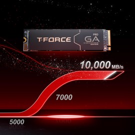 TEAMGROUP T-Force GA PRO 2TB SSD Graphene Heatsink DRAM SLC Cache 3D TLC NAND NVMe InnoGrit PCIe Gen5x4 M.2 Read/Write 10,000/8,500 MB/s TM8FFJ002T0C129