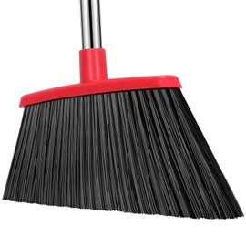 Heavy Duty Broom, 56 Inch Long Handle Outdoor Large Angle Brooms, Commercial Broom for Sweeping Indoor, for Home Garage Kitchen Office Courtyard Lobby Patio Lawn Concrete