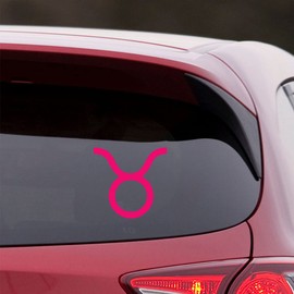 NBFU Decals Taurus Zodiac Signs (Pink) (Set of 2) Premium Waterproof Vinyl Decal Stickers for Laptop Phone Accessory Helmet Car Window Bumper Mug Tuber Cup Door Wall Decoration