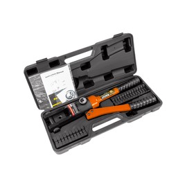 AMZCNC 16 Ton Hydraulic Wire Crimper Battery Cable Lug Terminal Crimping Tool WIth Standard US cable Dies,Crimps 6 AWG to 600 MCM, Cable Crimping Tool ​with 13 Pairs of Standard US cable Dies