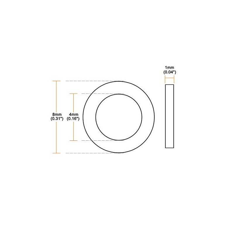 sourcing map Nylon Washers for 4 mm ID Screw Bolts