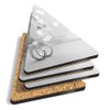 4 x Triangle Coasters - BW - Delicate Love Heart